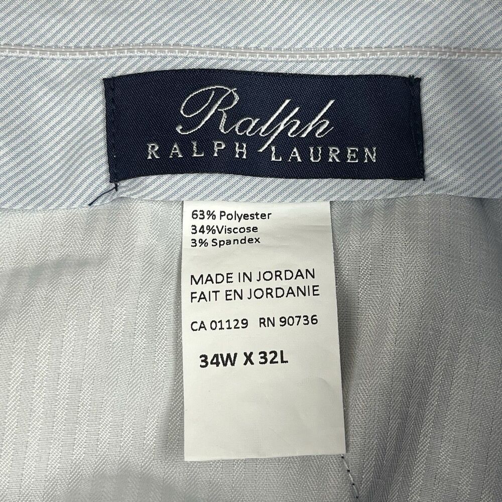 Ralph Lauren EUC Dress Pants Men 34x32 Navy‎ Blue Micro Check Trousers - Picture 6 of 7